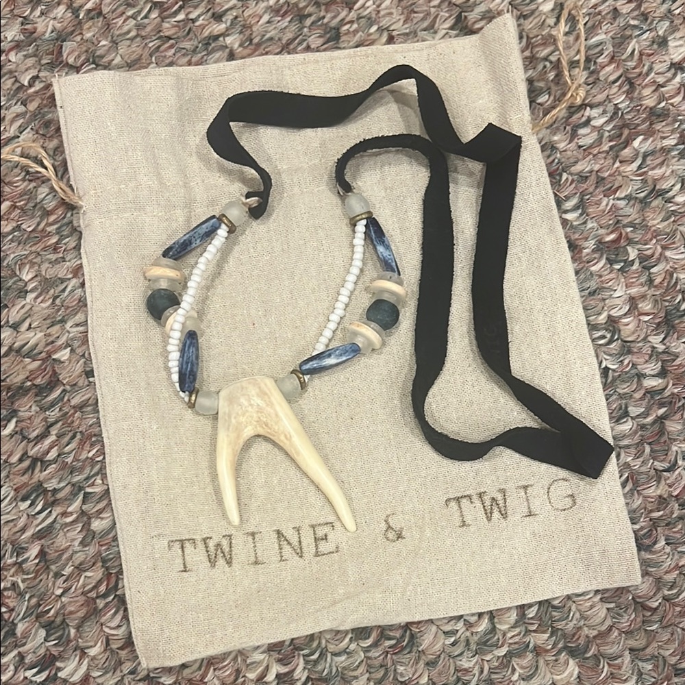 Twine & Twig Necklace with Antler Pendant